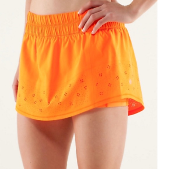 lululemon athletica Pants - Lululemon Run Breeze By Skirt - Pizazz Orange